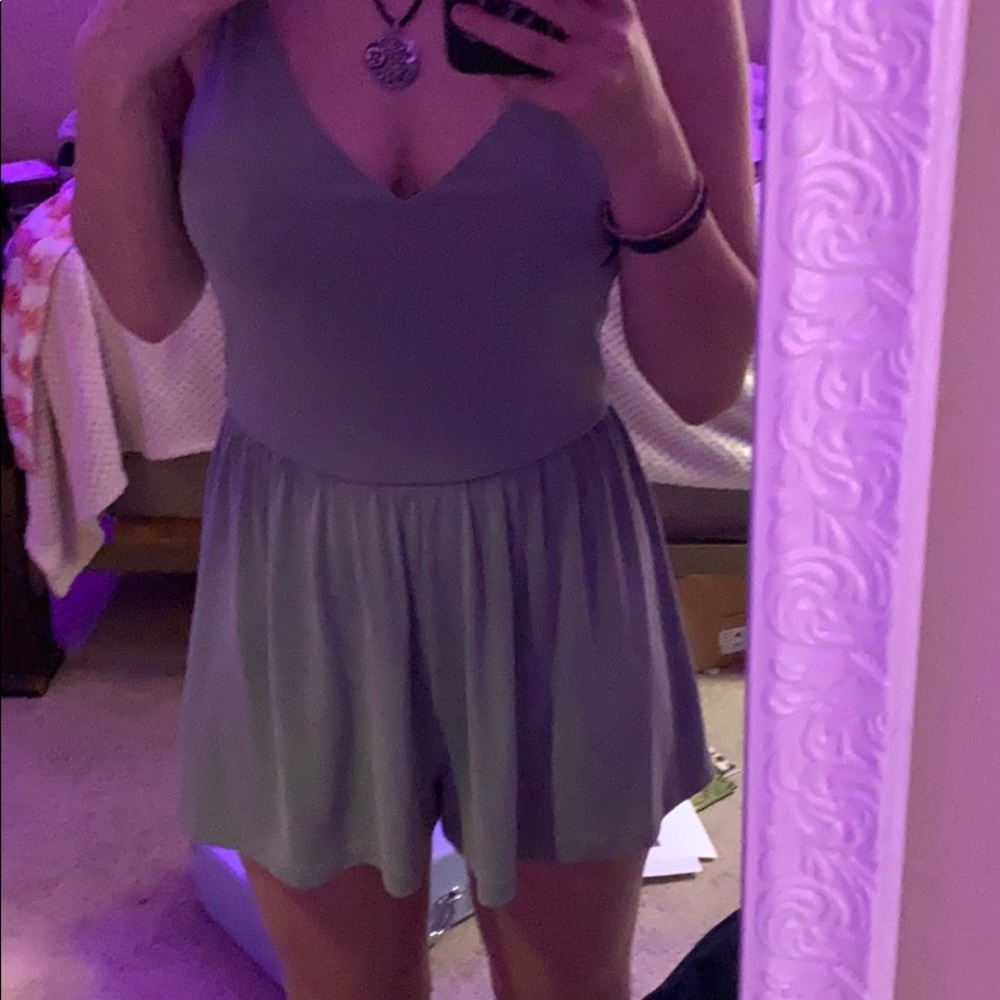 sage green romper